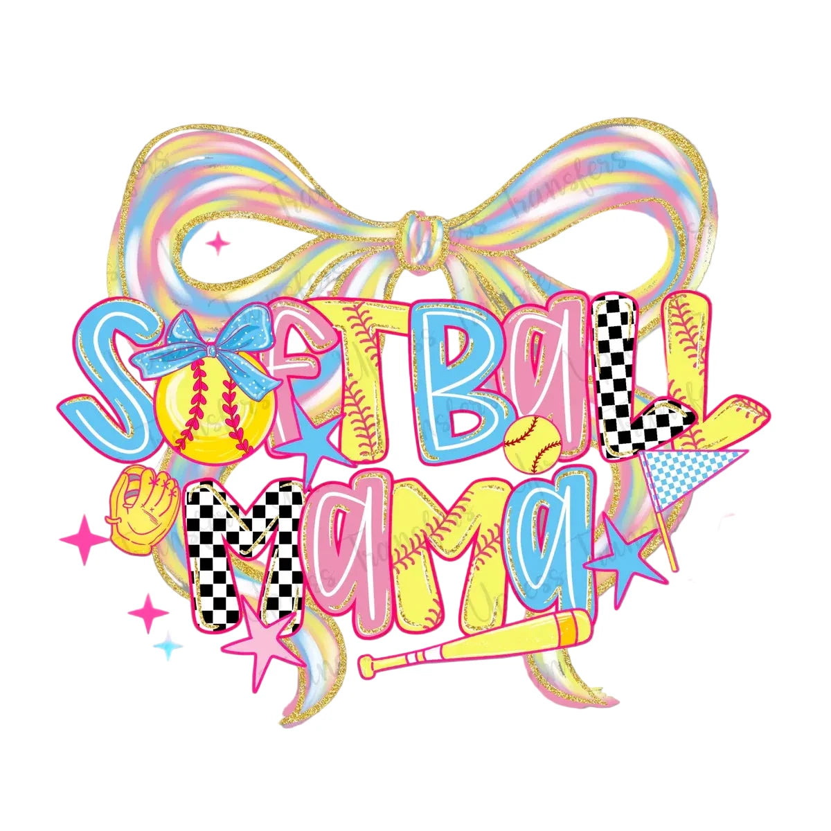 Pastel Softball Mama
