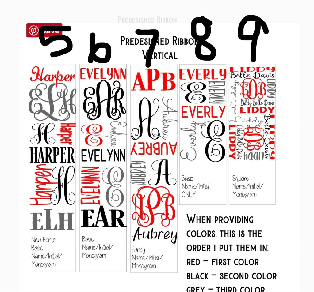 Monogrammed Name Bow