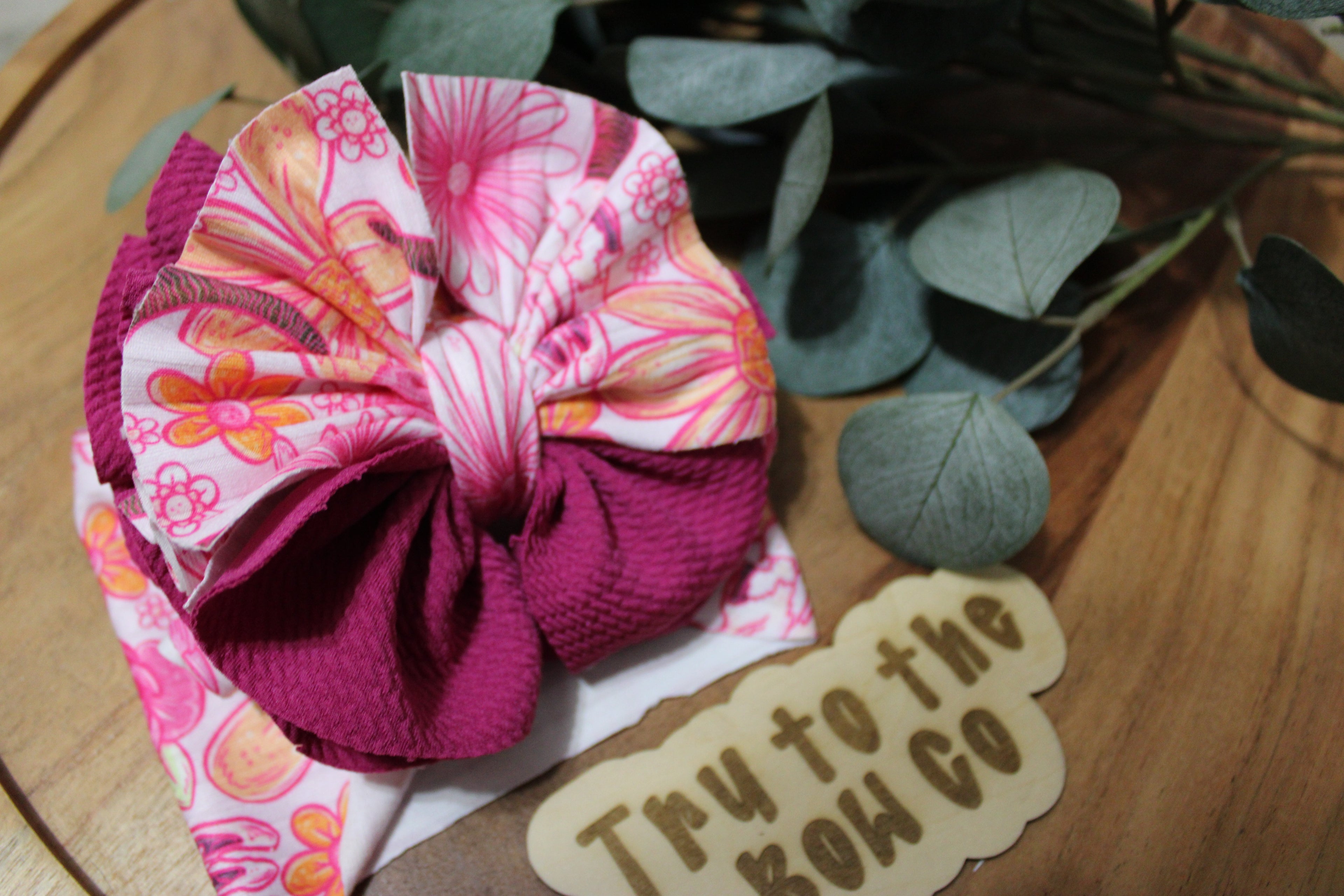 Floral magenta shredded wrap