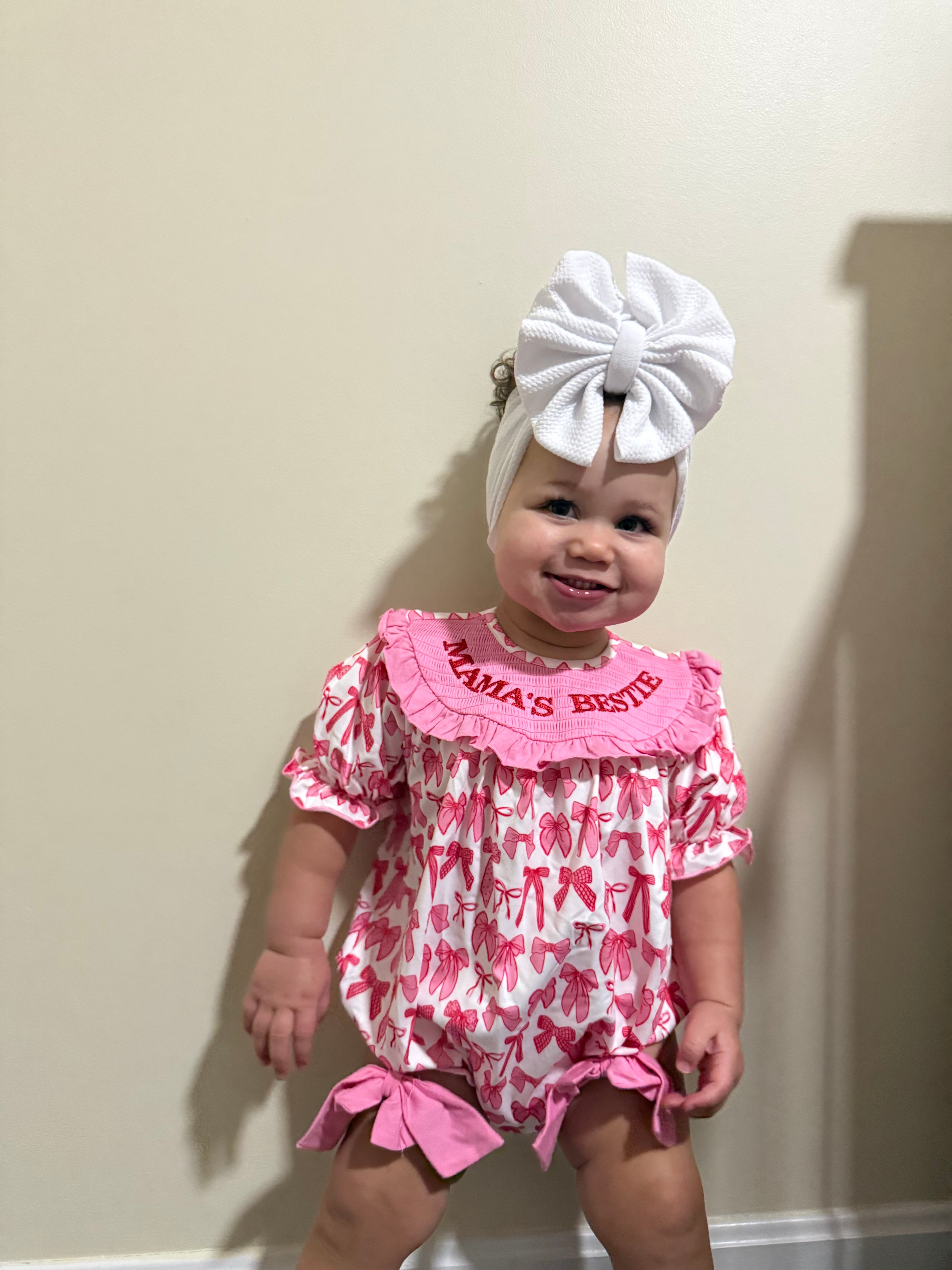 Mama’s bestie smocked bubble